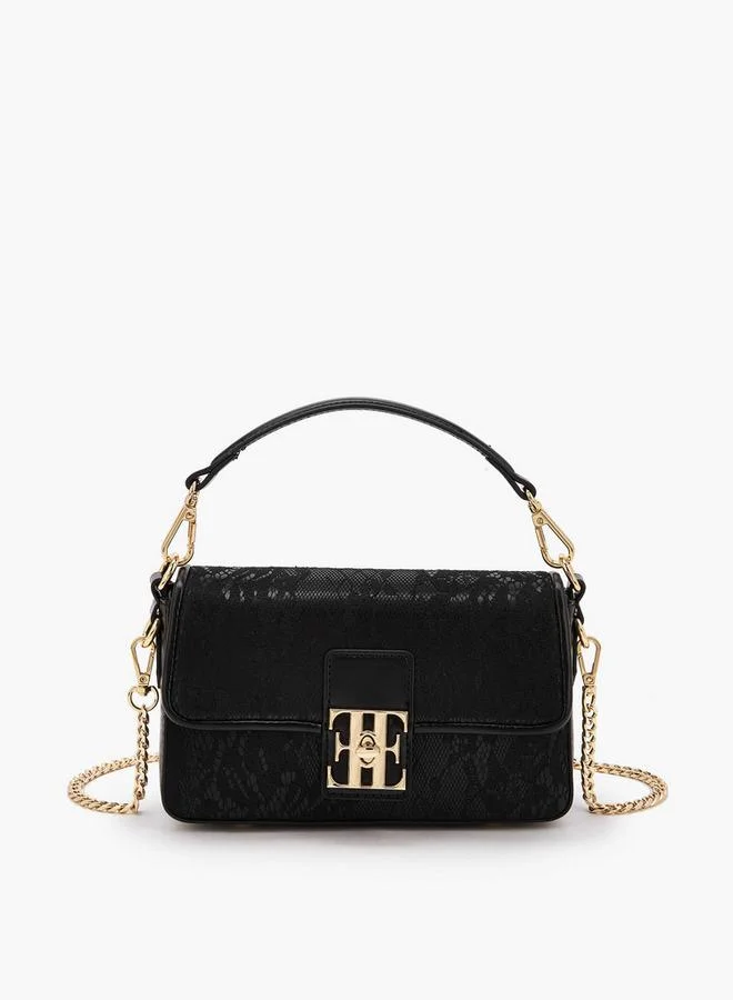 ELLE Lace Textured Crossbody Bag With Detachable Strap Ramadan Collections